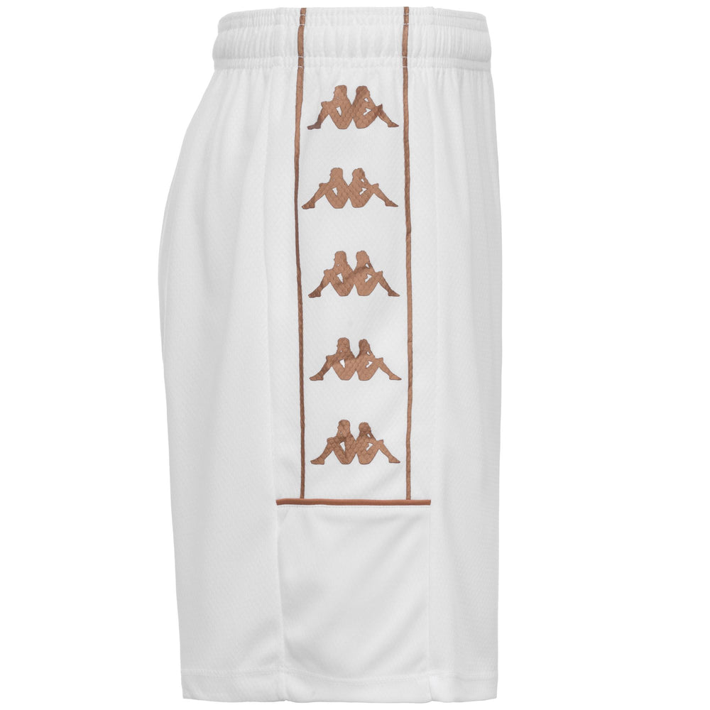 White Men's Slim Fit Soccer Shorts in Mesh Fabric 02