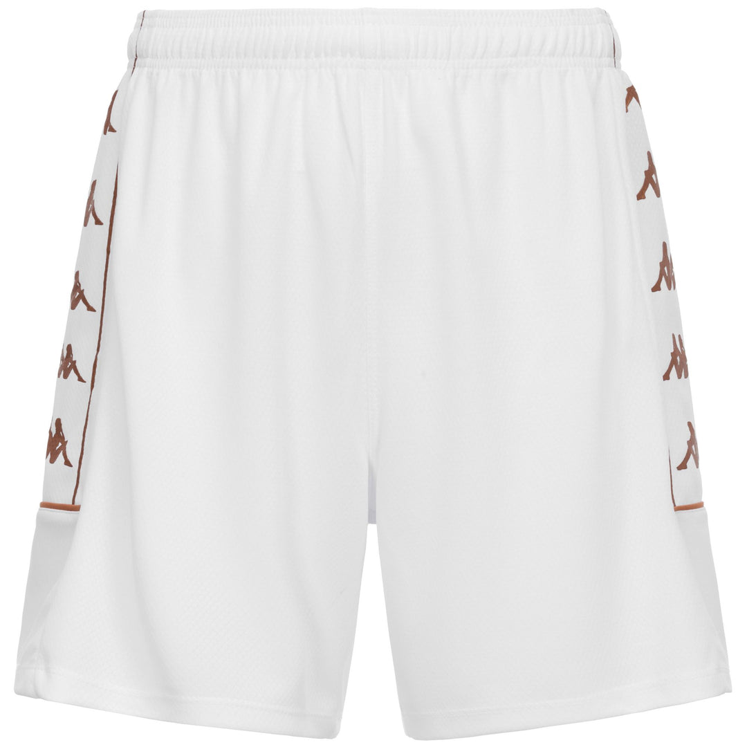 White Men's Slim Fit Soccer Shorts in Mesh Fabric 01