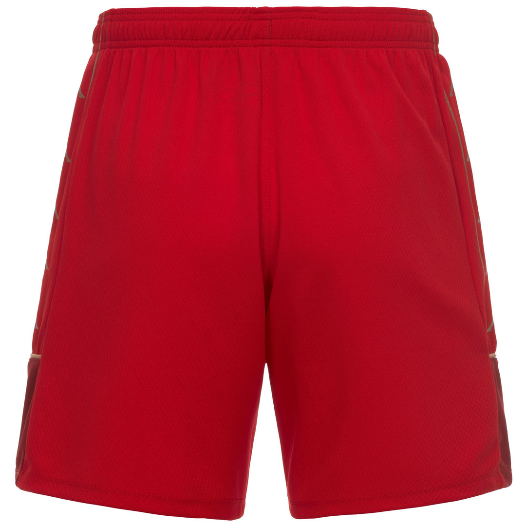 Short d'entraînement de football pour homme, coupe ajustée, en tissu mesh rouge main