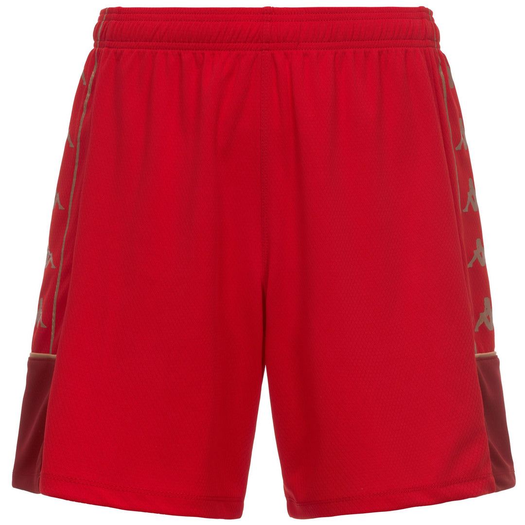 Short d'entraînement de football pour homme, coupe ajustée, en tissu mesh rouge 01