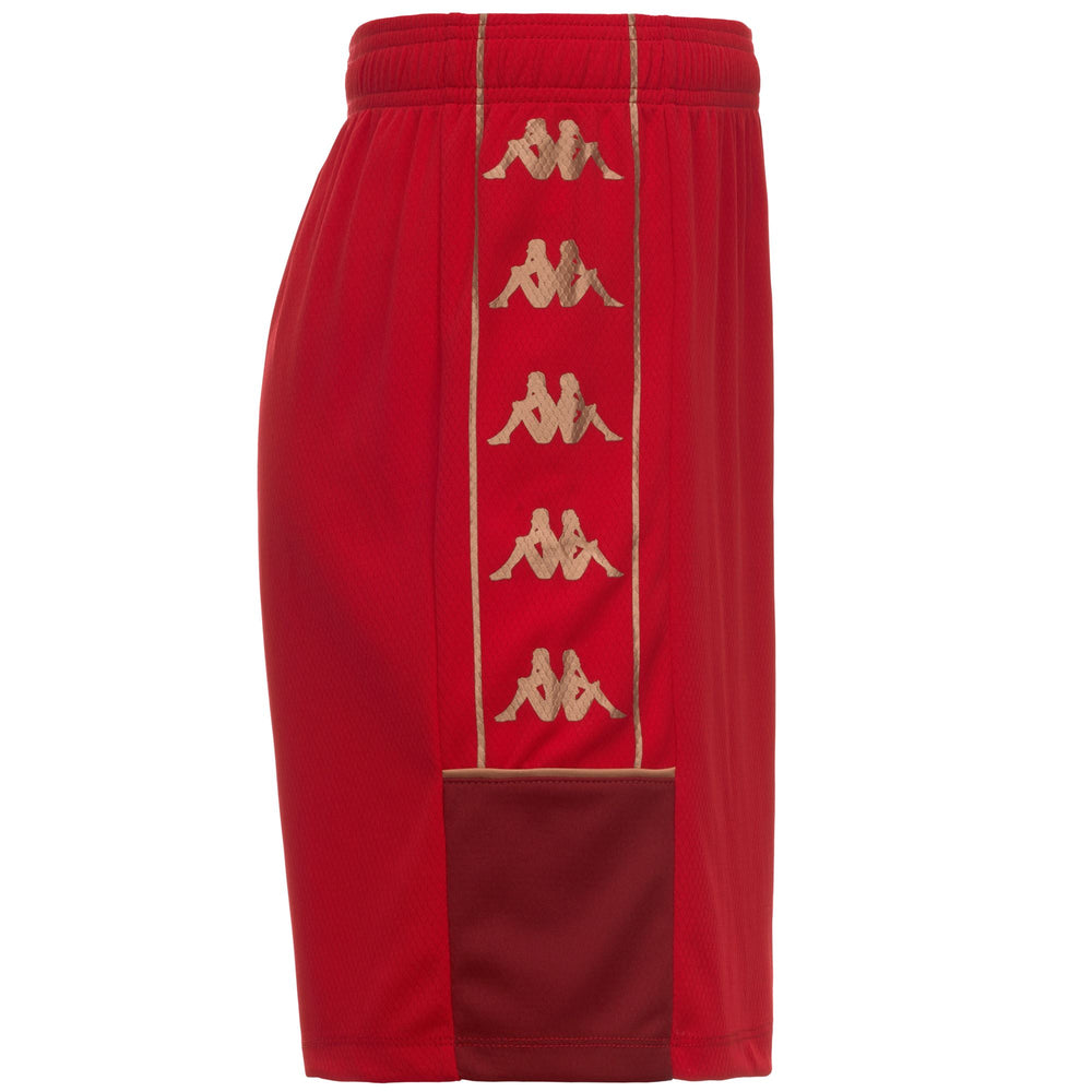 Short d'entraînement de football pour homme, coupe ajustée, en tissu mesh rouge 02