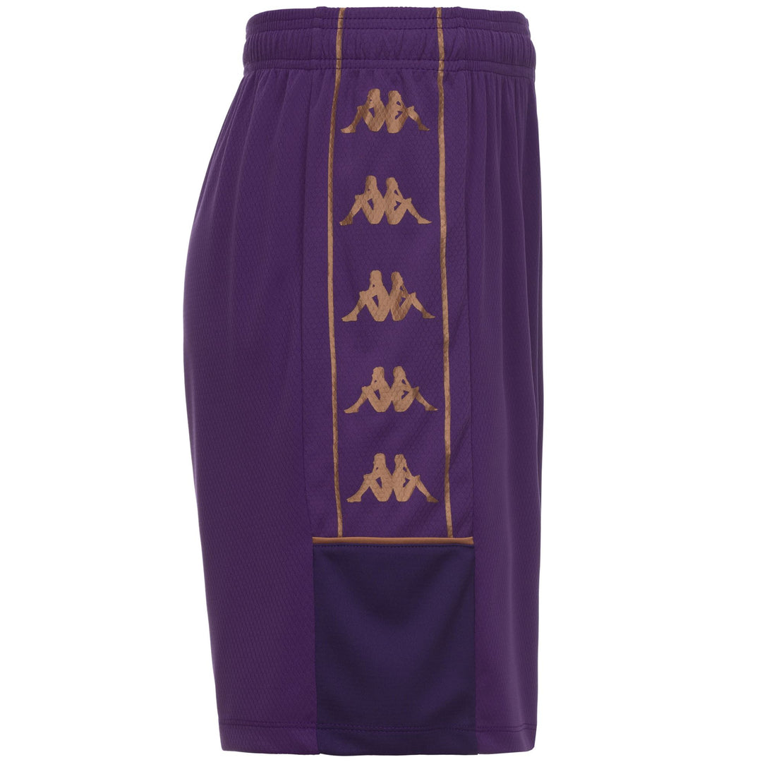 Short de football slim fit pour homme, violet, en tissu mesh main