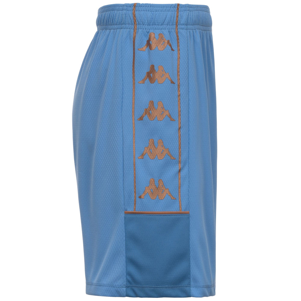 Short d'entraînement de football bleu pour homme, coupe ajustée, en tissu mesh 02