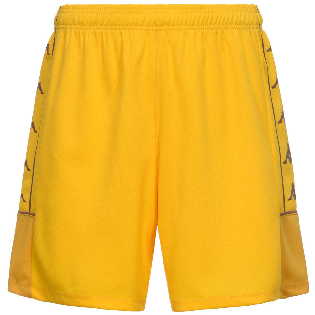 Yellow Men's Slim Fit Soccer Training Shorts in Mesh Fabric 01