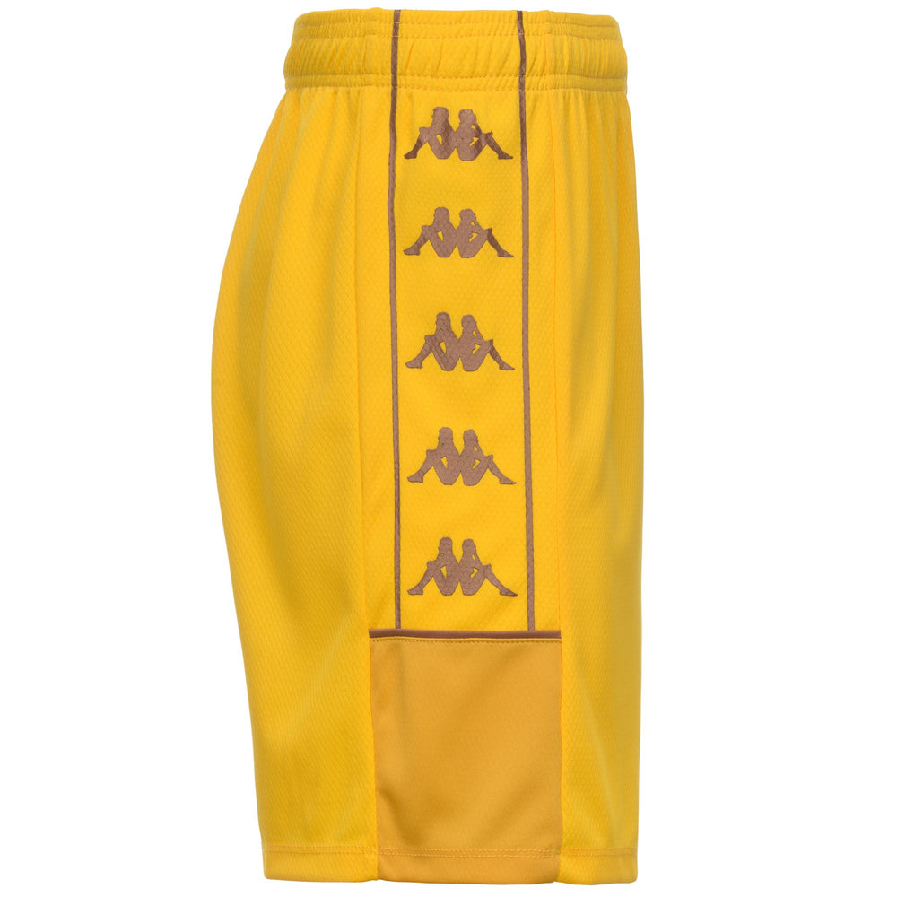 Yellow Men's Slim Fit Soccer Training Shorts in Mesh Fabric 02