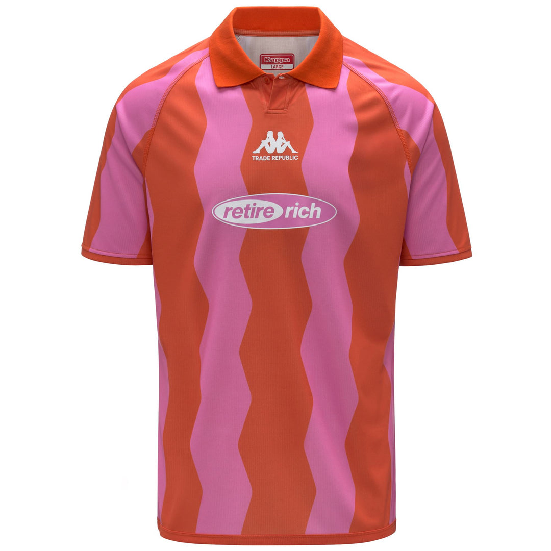 Orange Men's Active Jersey Football Shirt with Polo Collar 01