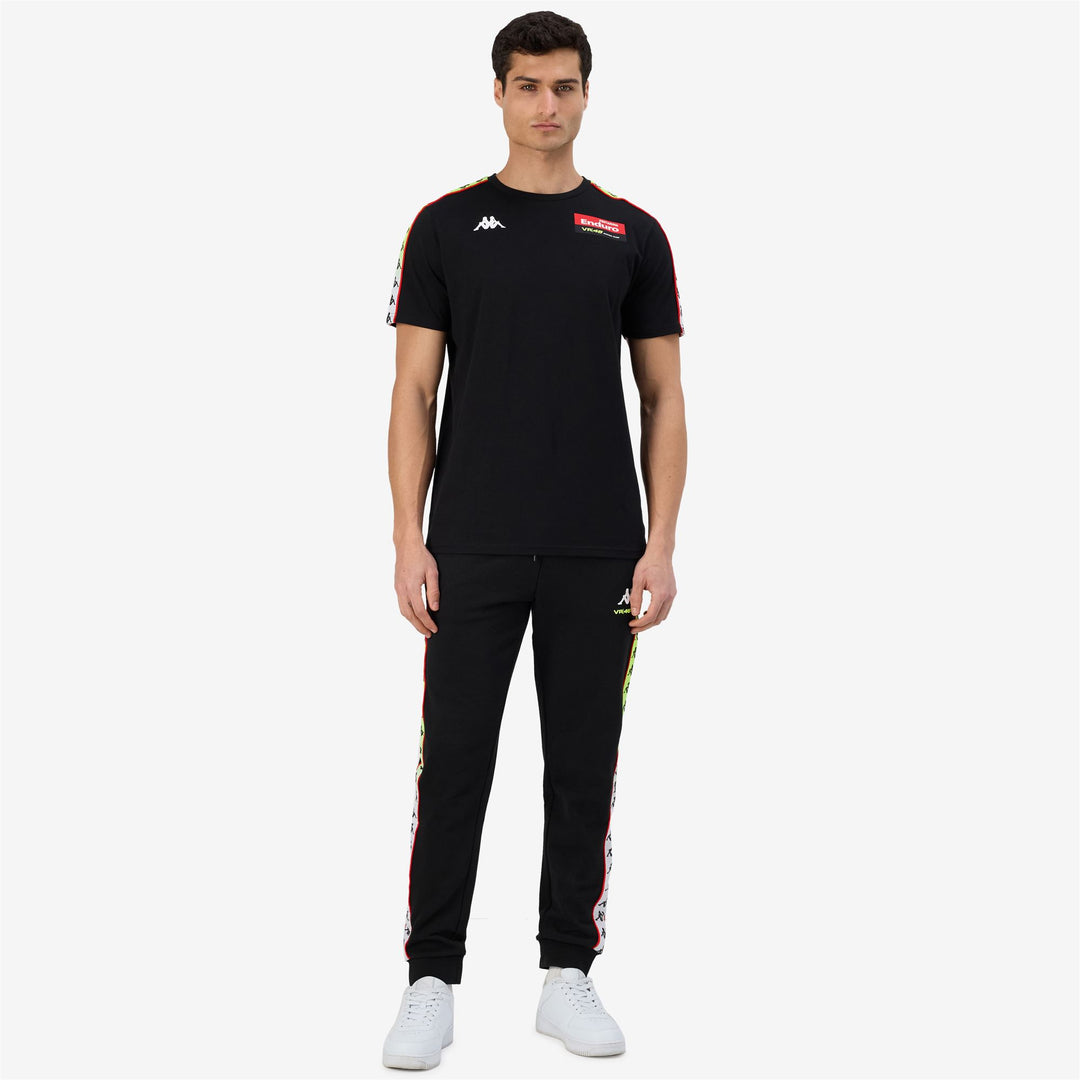 Pantalon de sport noir pour homme, coupe classique, en coton, avec poches latérales main