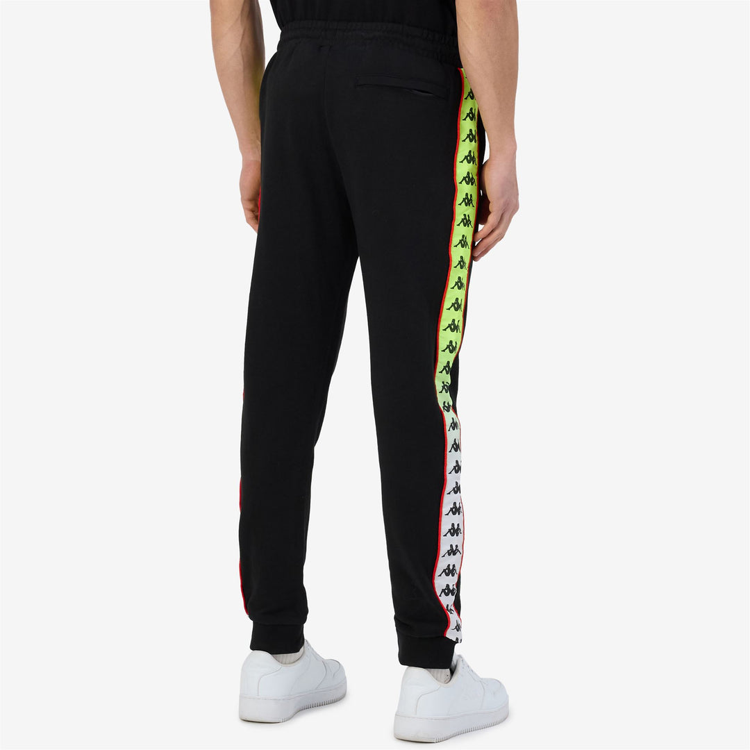 Pantalon de sport noir pour homme, coupe classique, en coton, avec poches latérales main