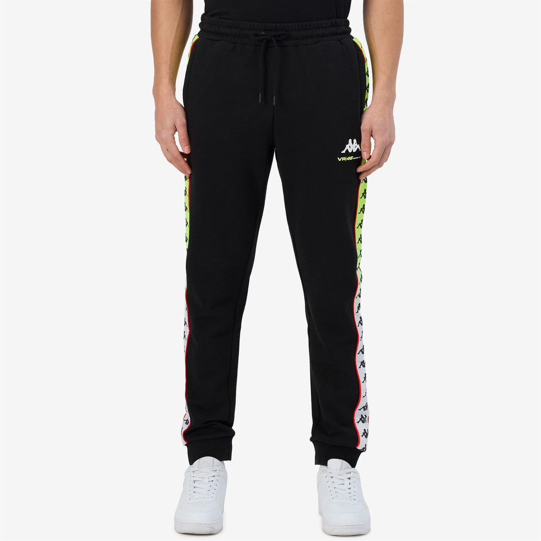 Pantalon de sport noir pour homme, coupe classique, en coton, avec poches latérales main