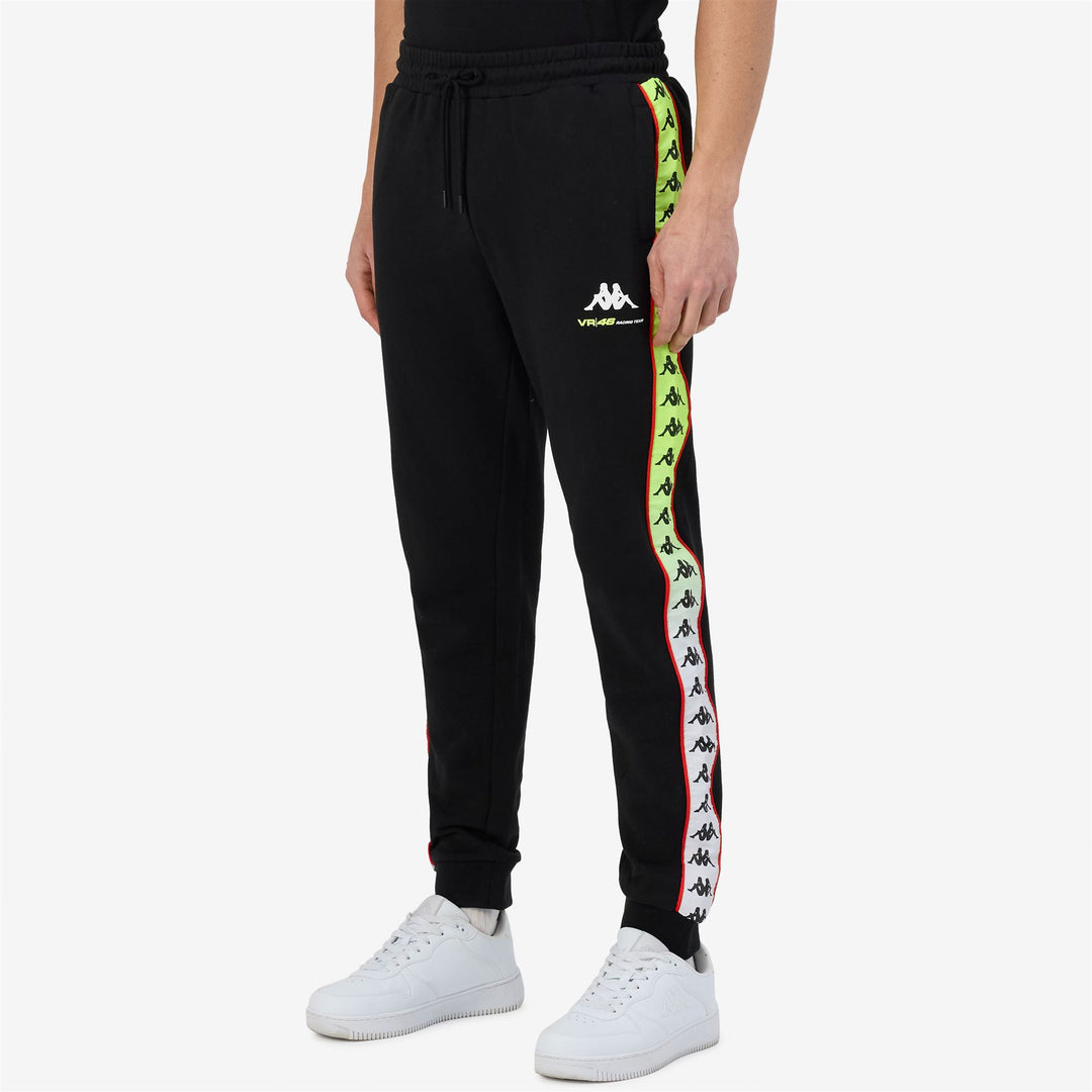 Pantalon de sport noir pour homme, coupe classique, en coton, avec poches latérales main