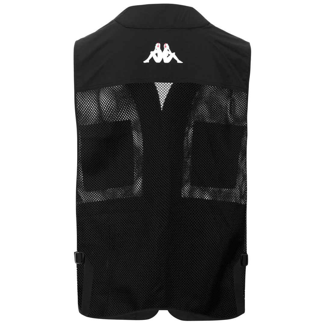 Giacca gilet unisex in rete nera con tasche cargo main