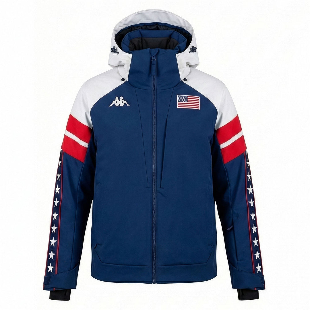Blue Men's Regular Fit 3-in-1 Ski Jacket with Detachable Hood 01
