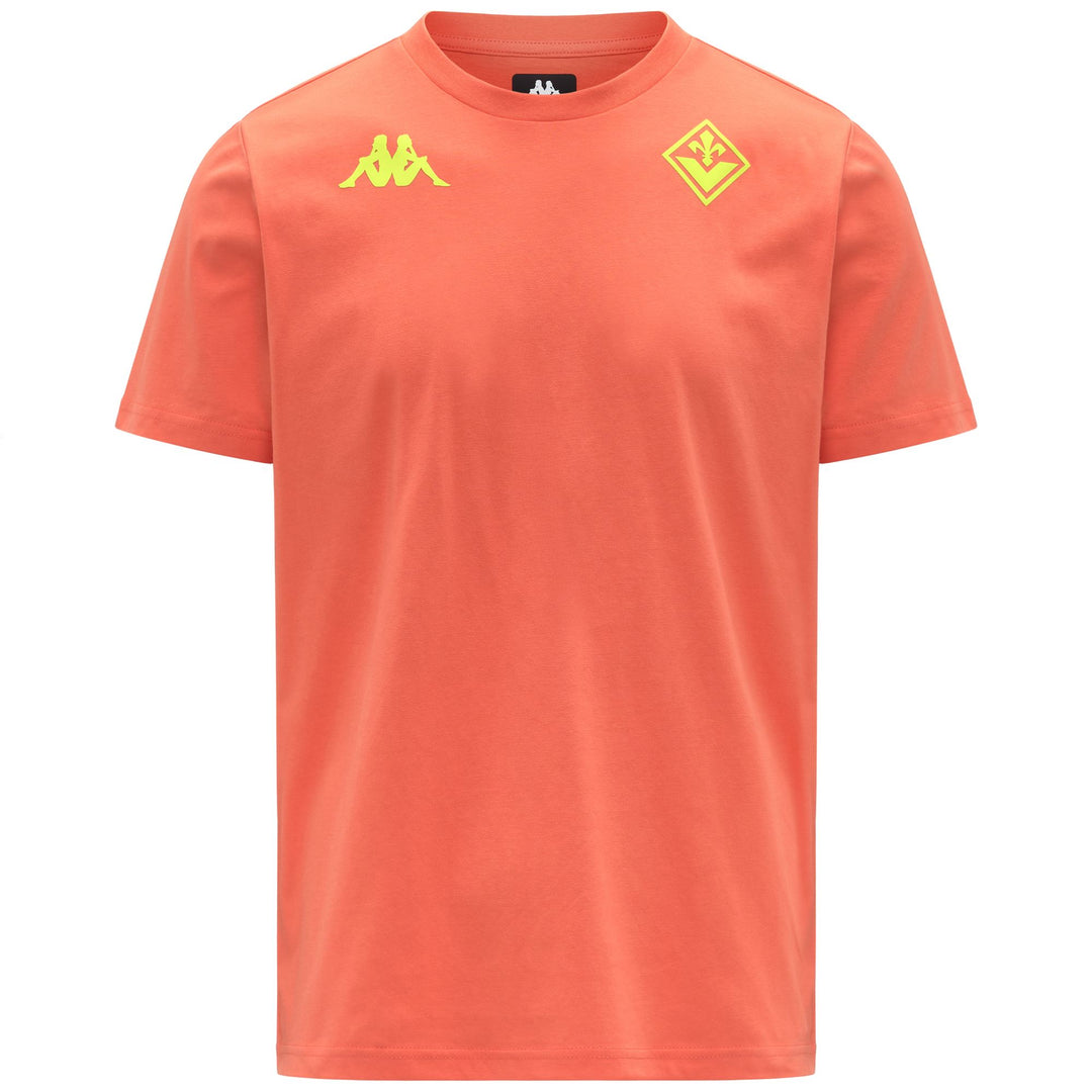 Red Men's Recycled Cotton T-Shirt with ACF Fiorentina Logo 01