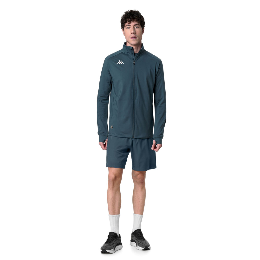 Veste de course fonctionnelle bleue pour homme, coupe ajustée main