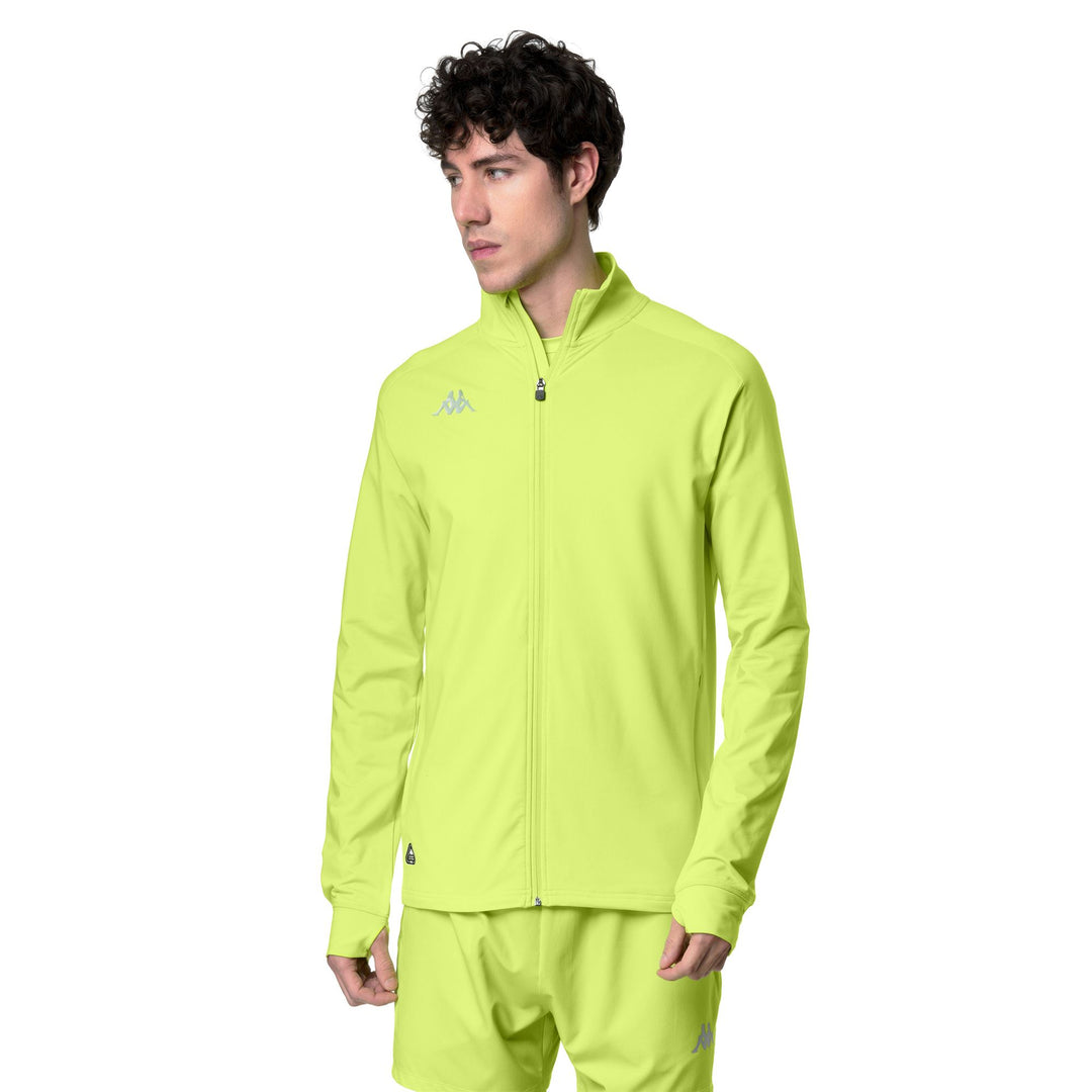 Green Men's Slim Fit Functional Running Fleece Hoodie 01