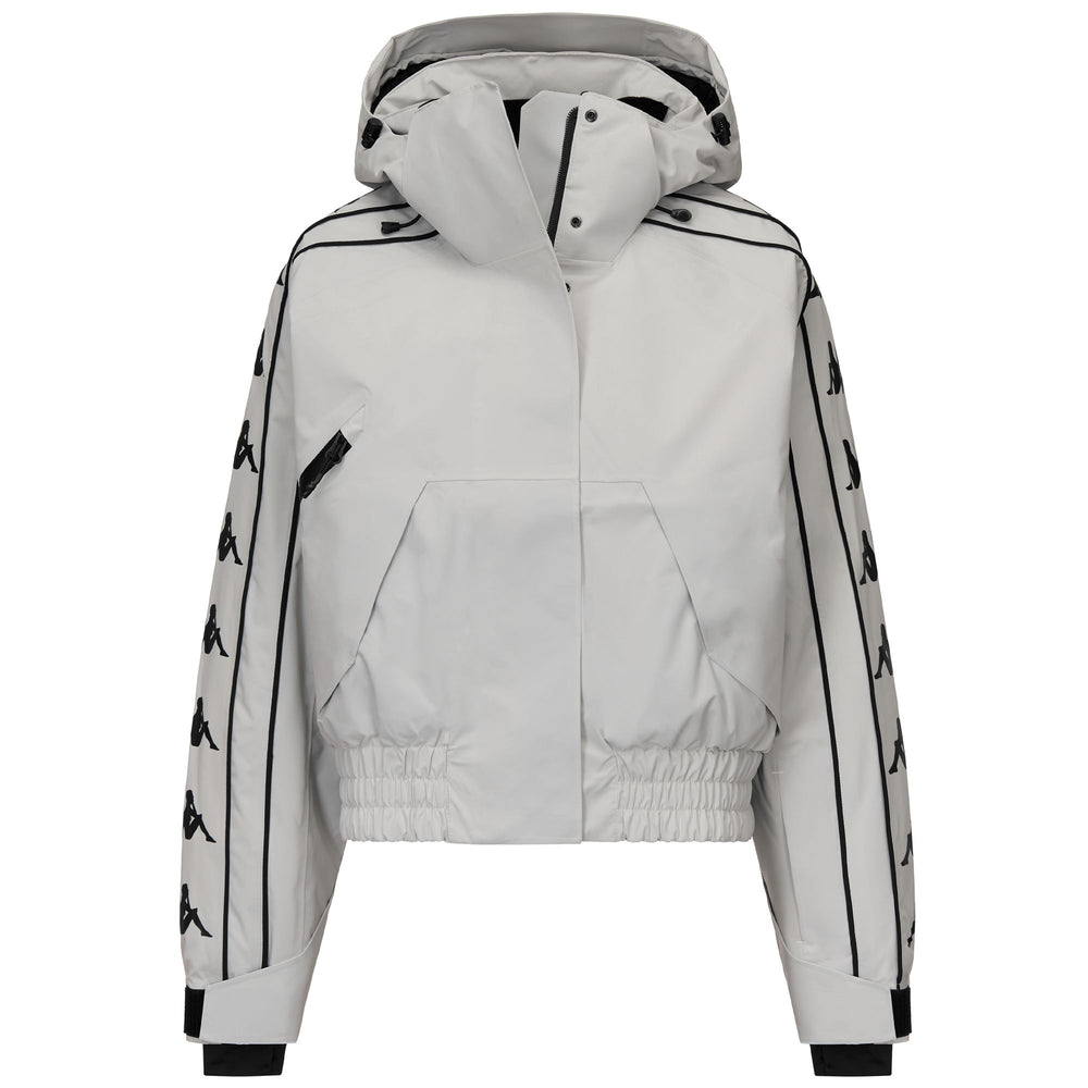 Grey Women's Oversized Padded Ski Jacket with Waterproof Protection 02