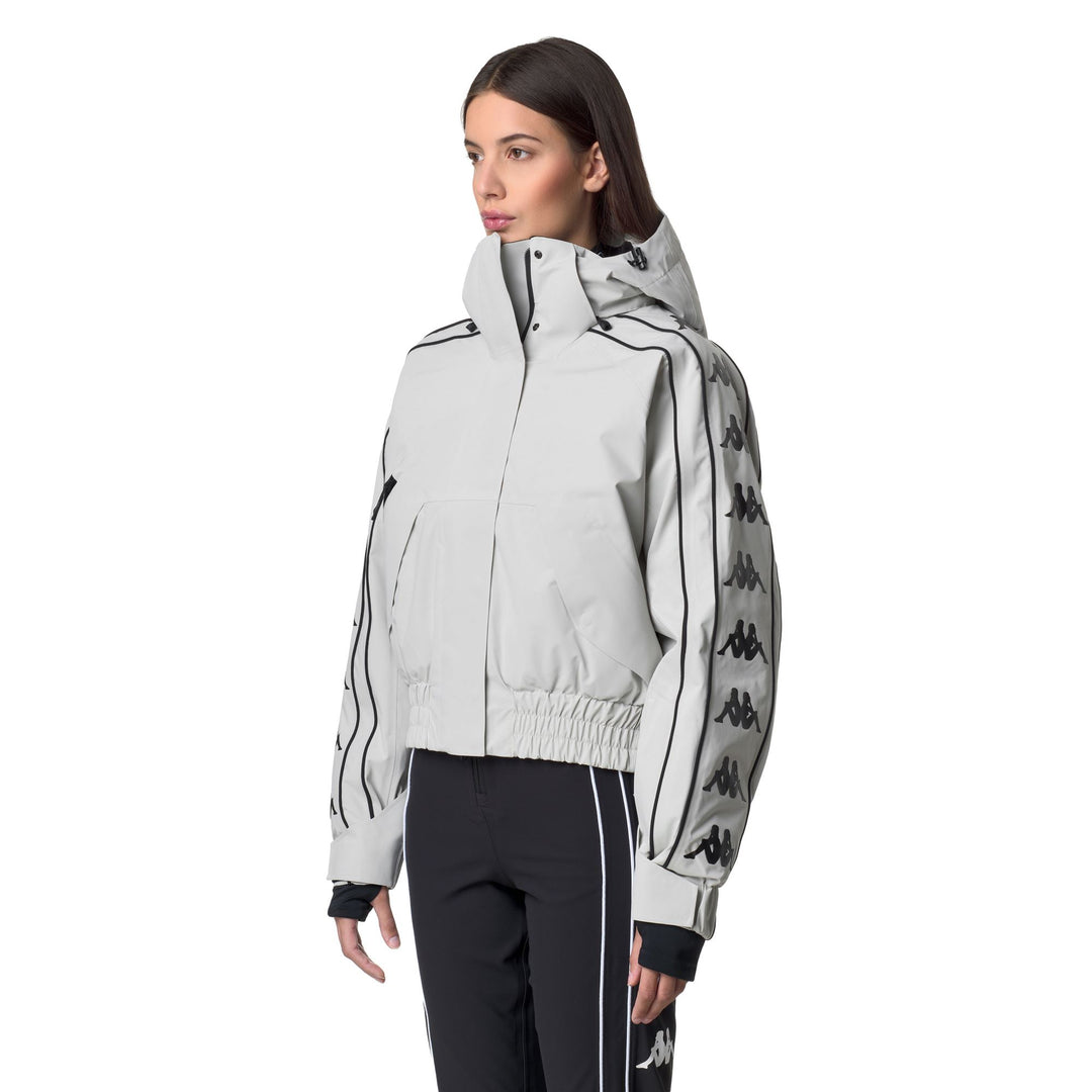 Grey Women's Oversized Padded Ski Jacket with Waterproof Protection main