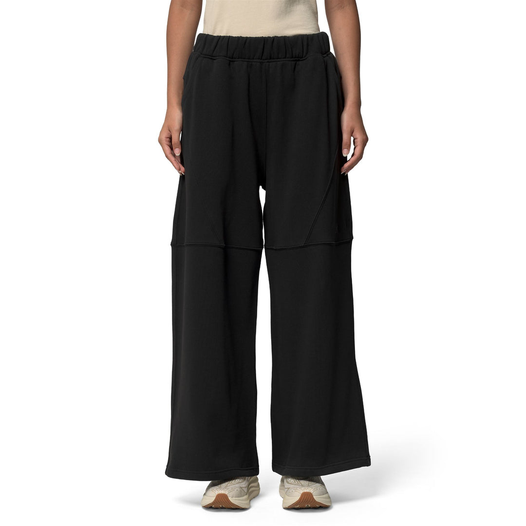 Black Women's Fleece Sport Trousers in Oversized Fit 01