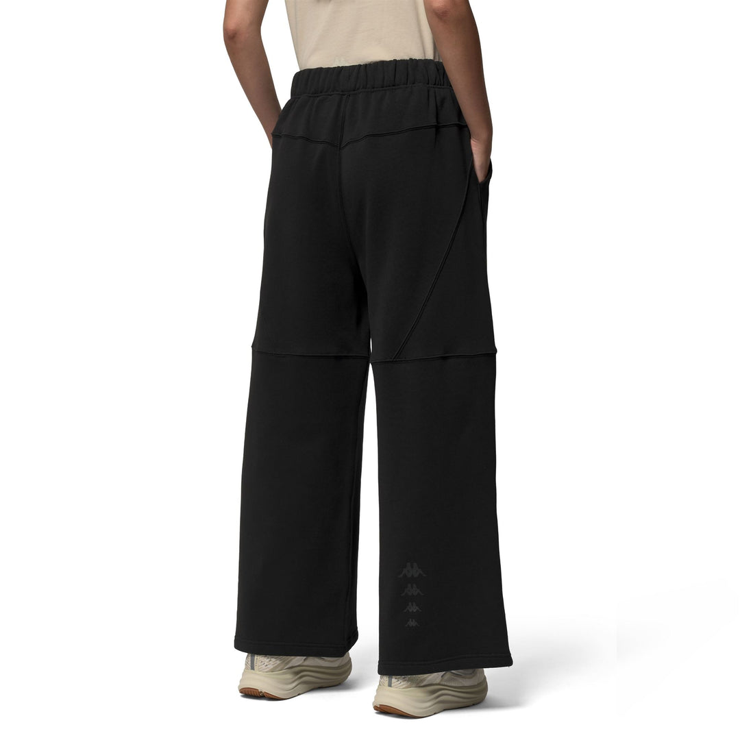 Pantalon de sport en polaire noire pour femme, coupe oversize main