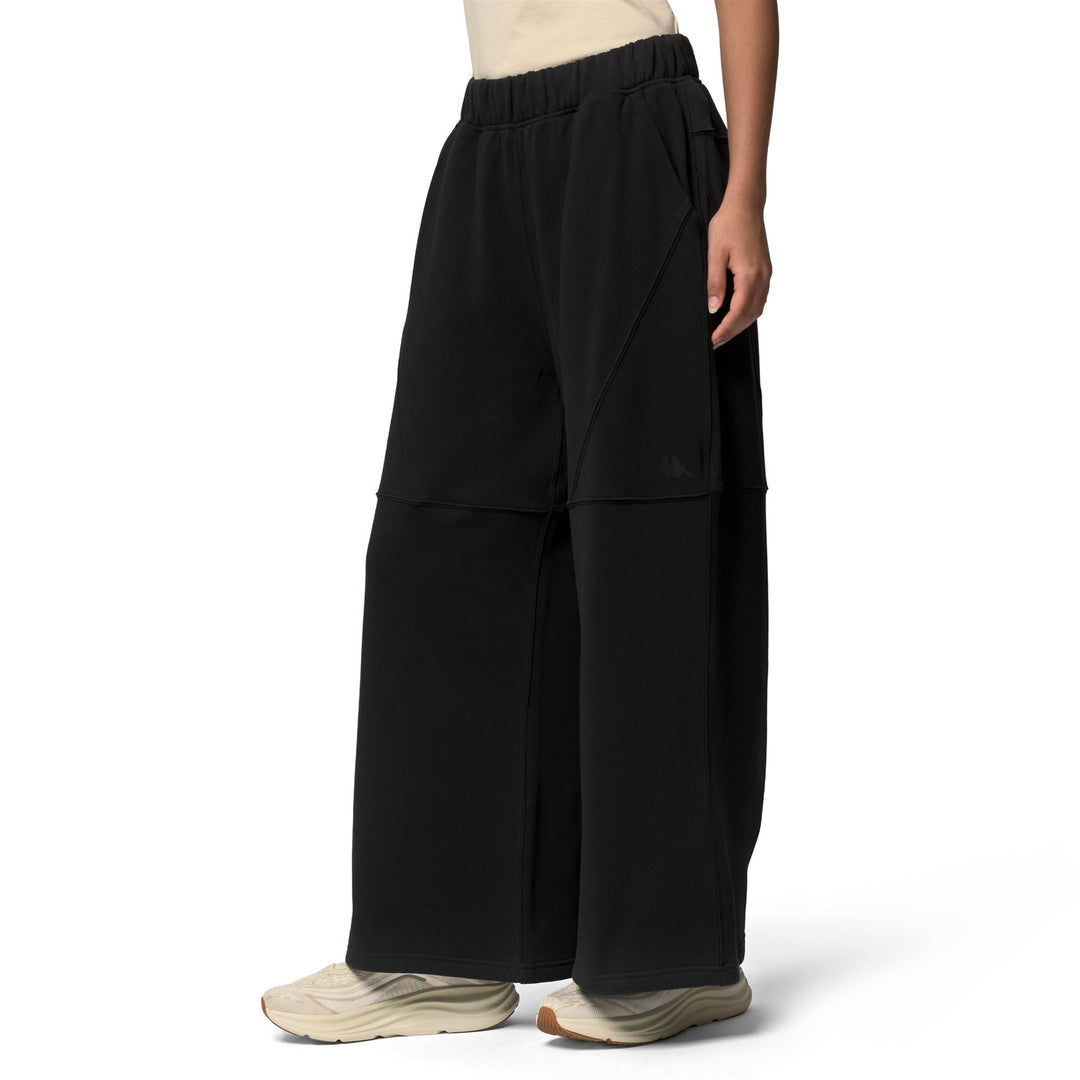 Pantalon de sport en polaire noire pour femme, coupe oversize main