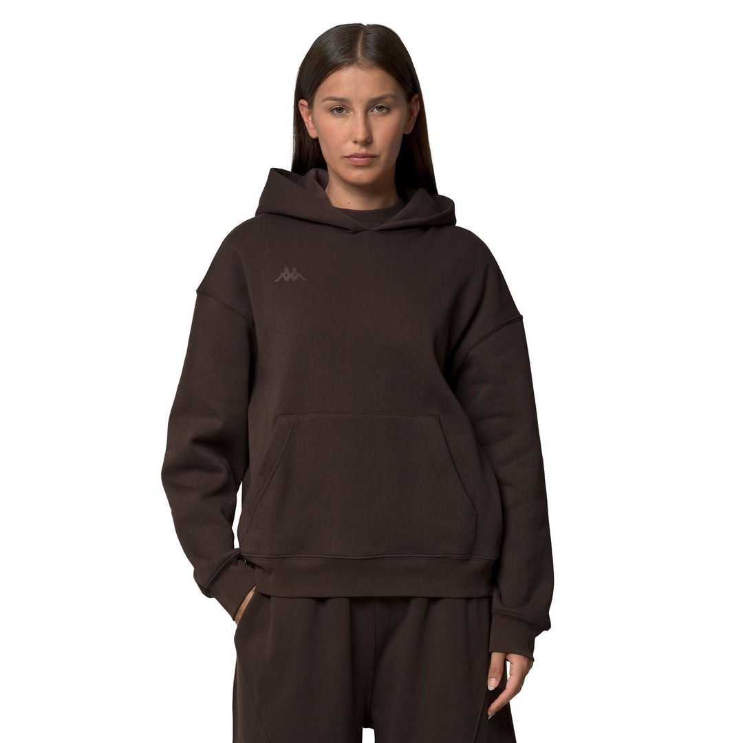 Brown Women's Oversize Fit Hoodie in Brushed Fleece 01