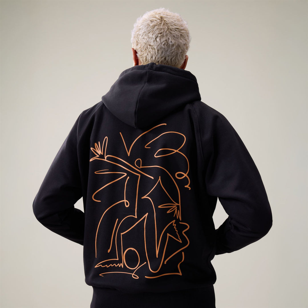 Black Men's Oversize Fit Sportswear Jumper in Brushed Fleece main