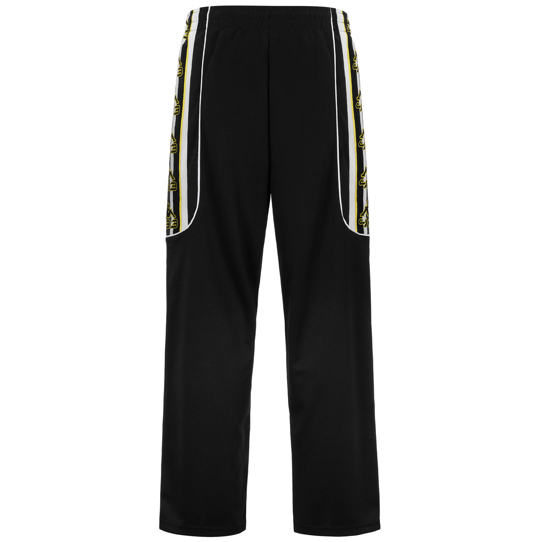 Pantaloni sportivi da uomo neri e gialli con tasche main