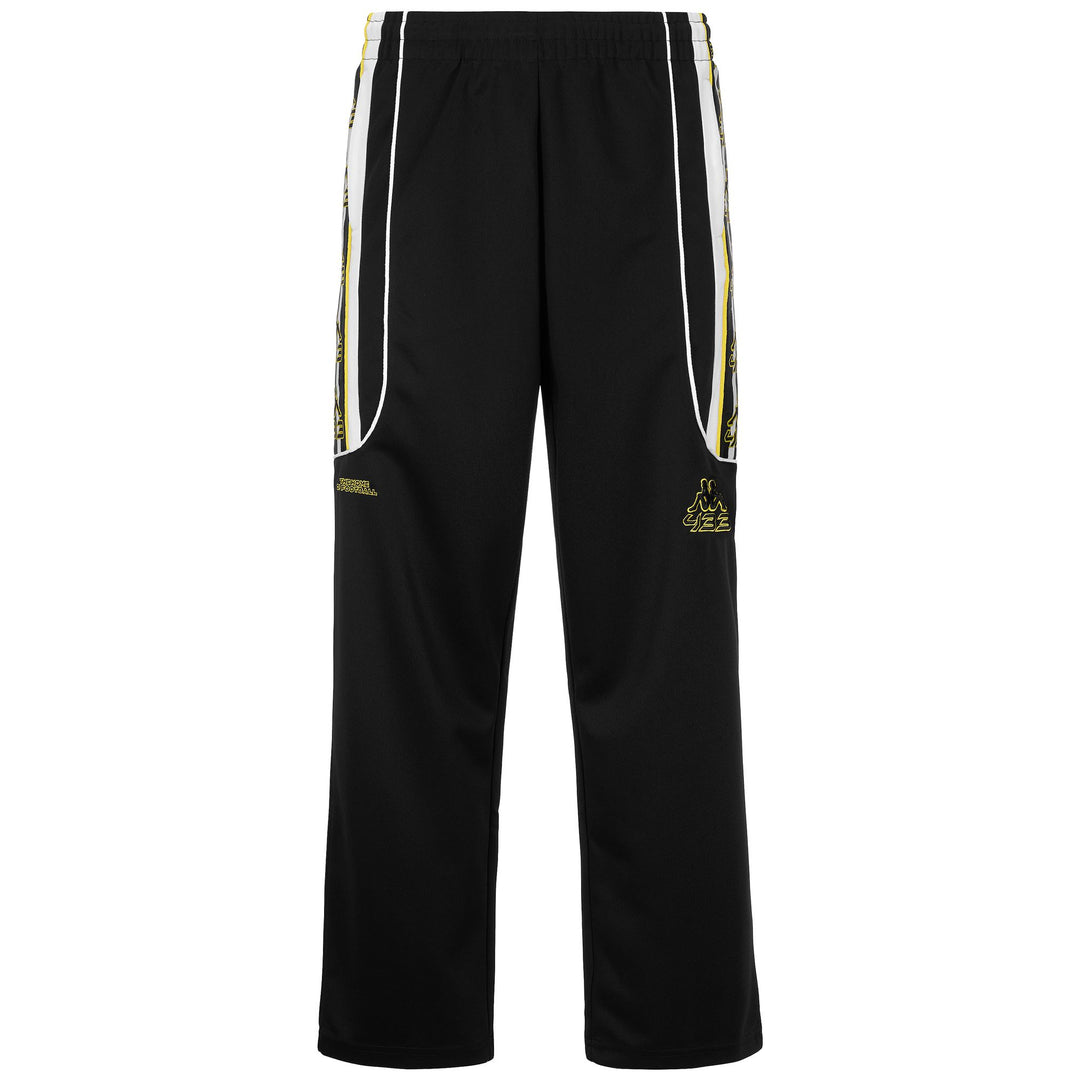 Black Men's Relaxed Fit Soccer Pants with Jacquard Inserts 01