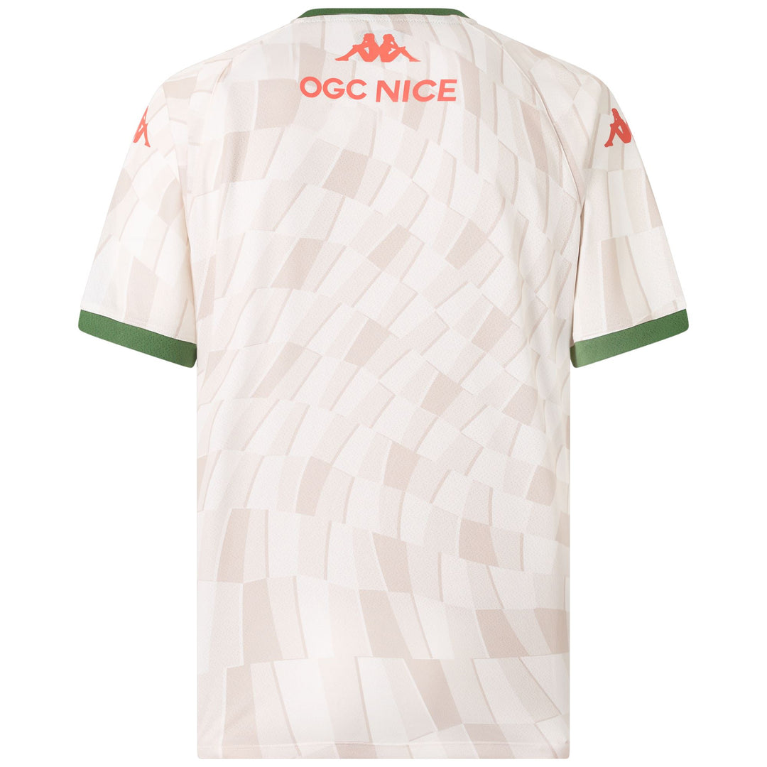 Maillot de football blanc et vert pour homme, coupe ajustée, avant-match main