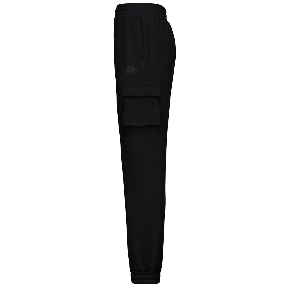 Black Men's Regular Fit Cargo Pants in Soft Fleece 02