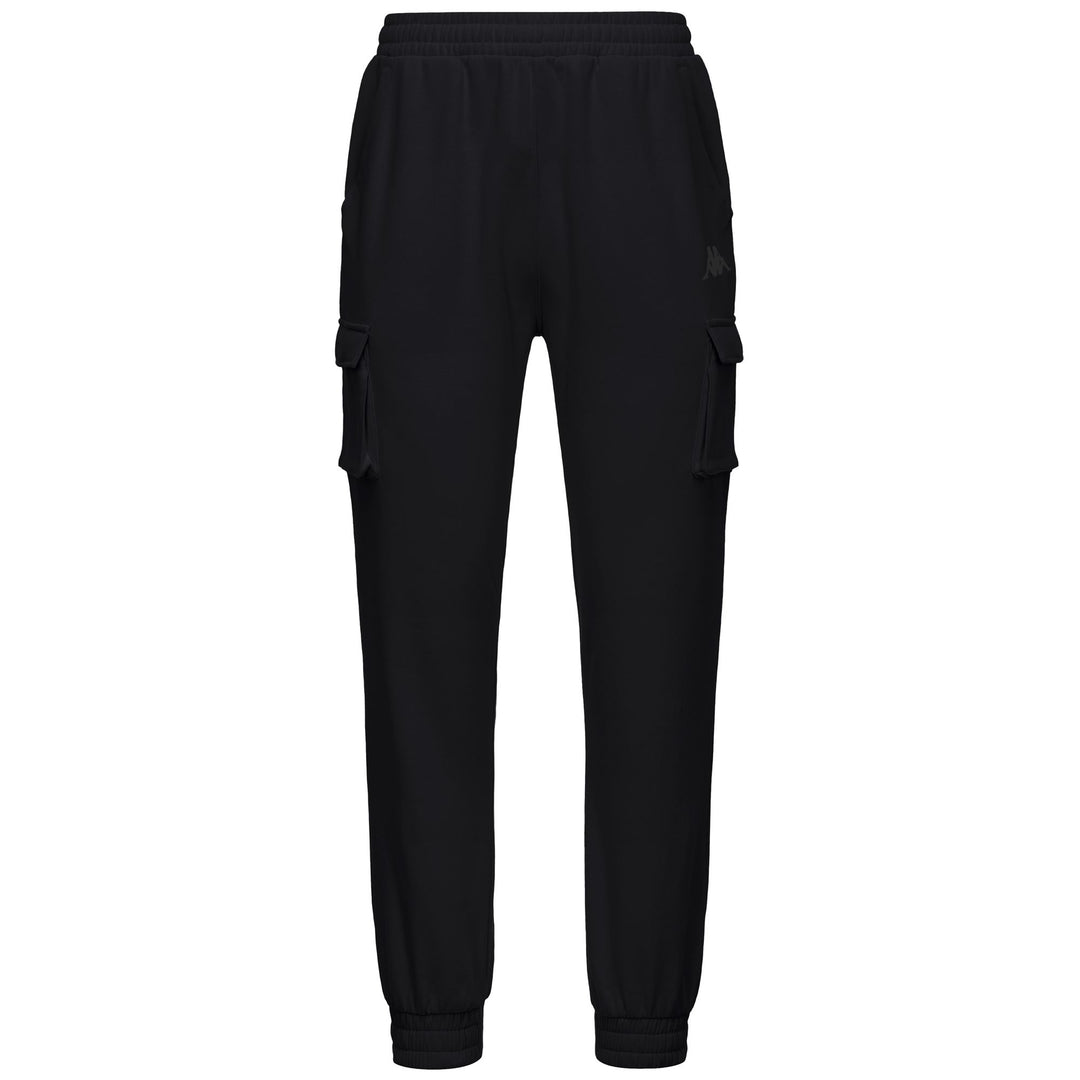 Black Men's Regular Fit Cargo Pants in Soft Fleece 01