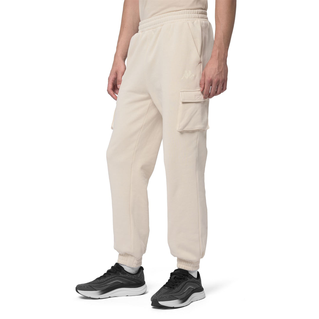 Beige Men's Regular Fit Fleece Cargo Pants main