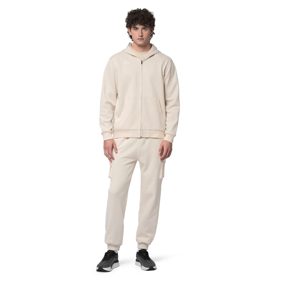 Beige Men's Regular Fit Fleece Cargo Pants main