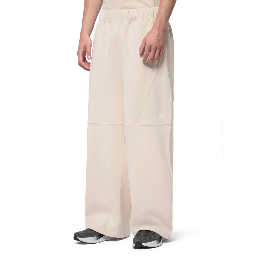 Beige Men's Oversized Casual Trousers with Elastic Waistband main