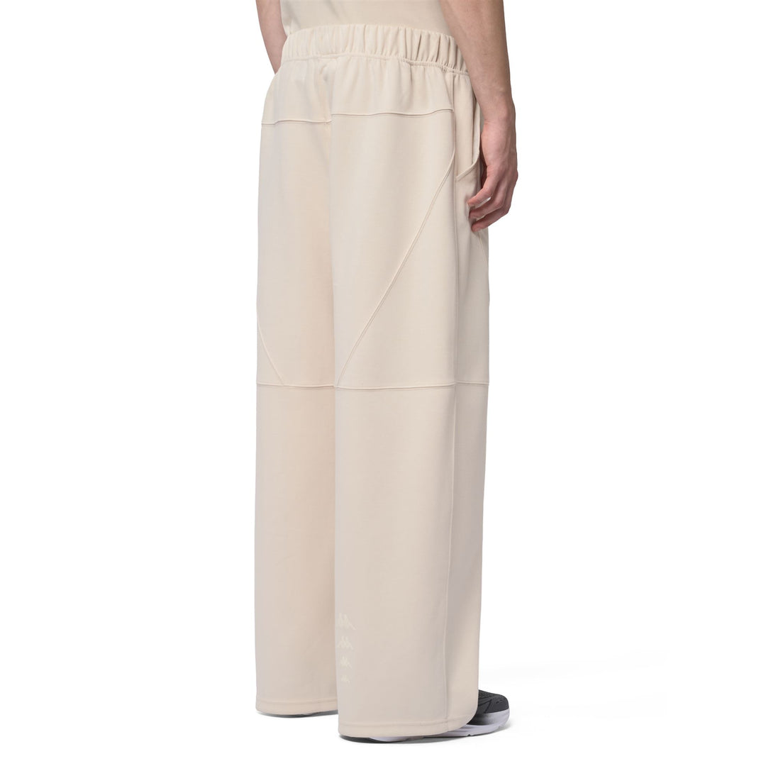 Beige Men's Oversized Casual Trousers with Elastic Waistband main