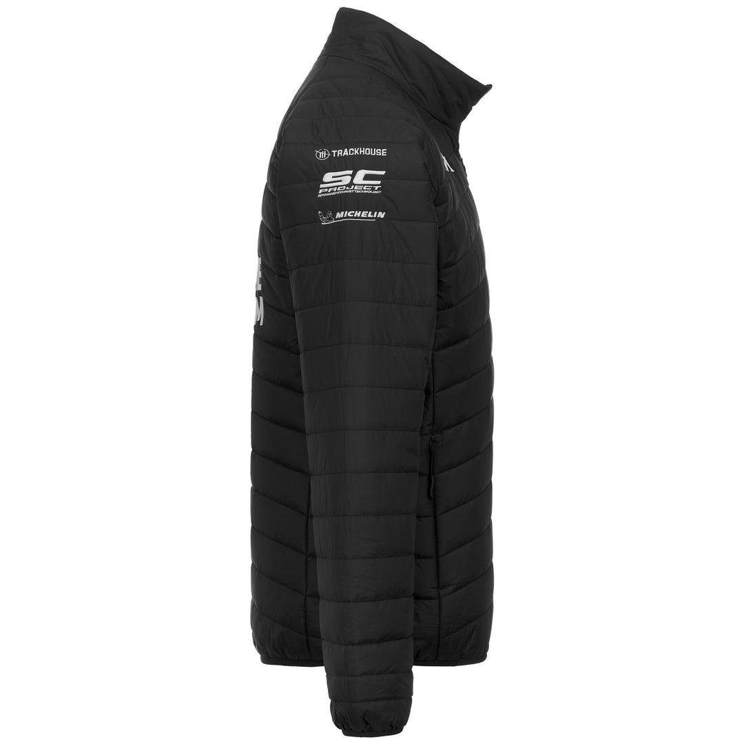 Chaqueta acolchada negra de corte regular para hombre, ideal para motociclismo. main