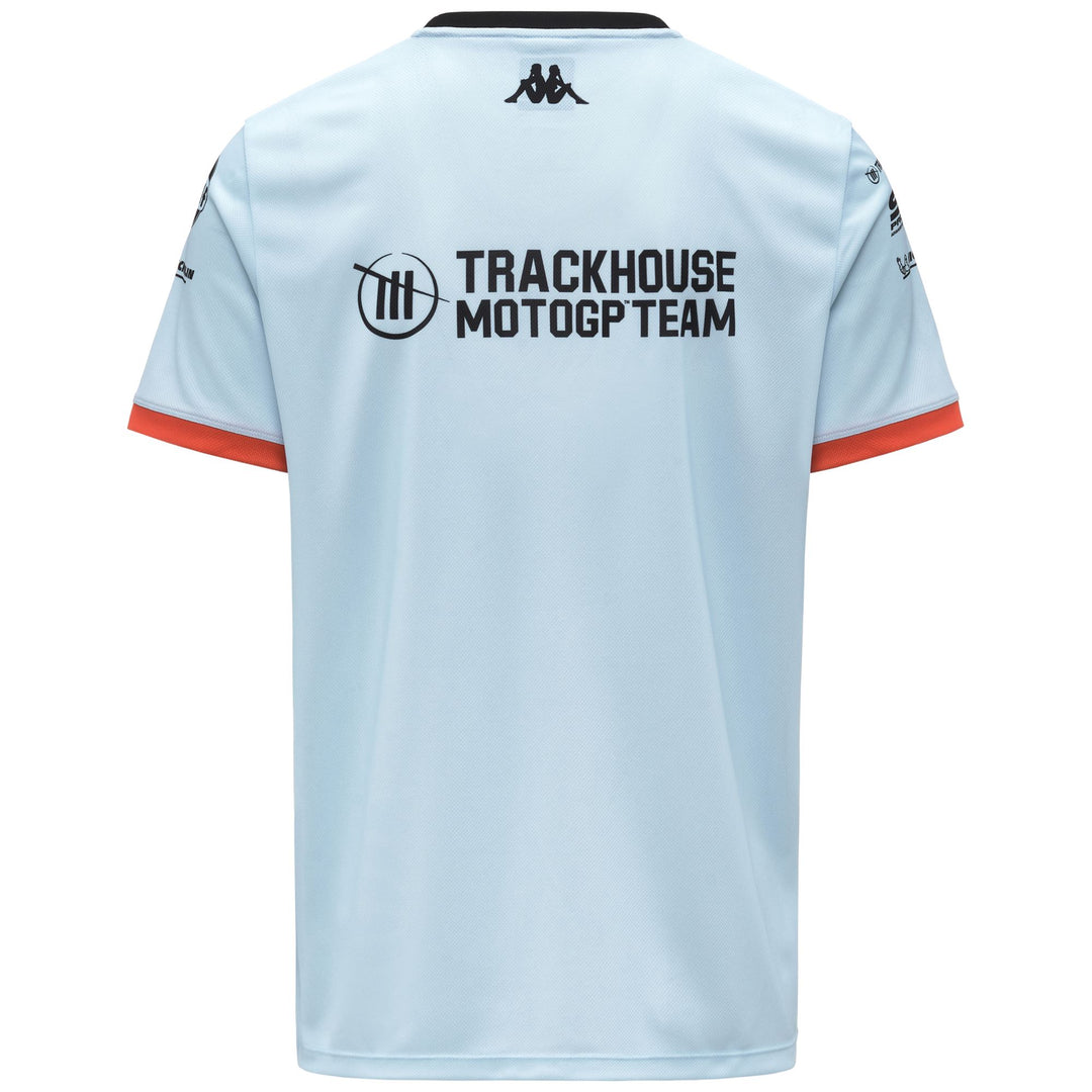 Maglia sportiva da uomo blu azzurro con logo della squadra main