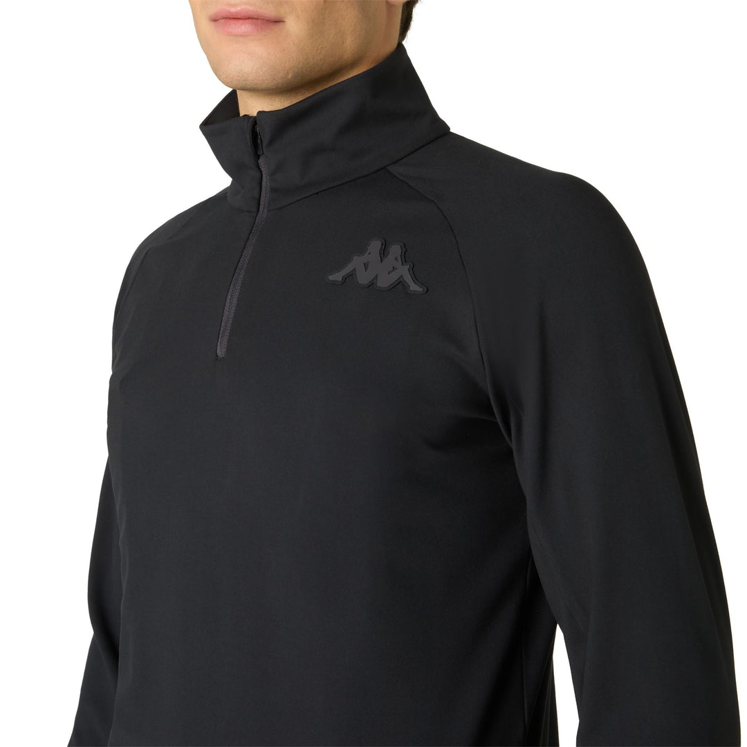 Black Unisex Slim Fit Stretch Microfleece Jumper for Skiing main