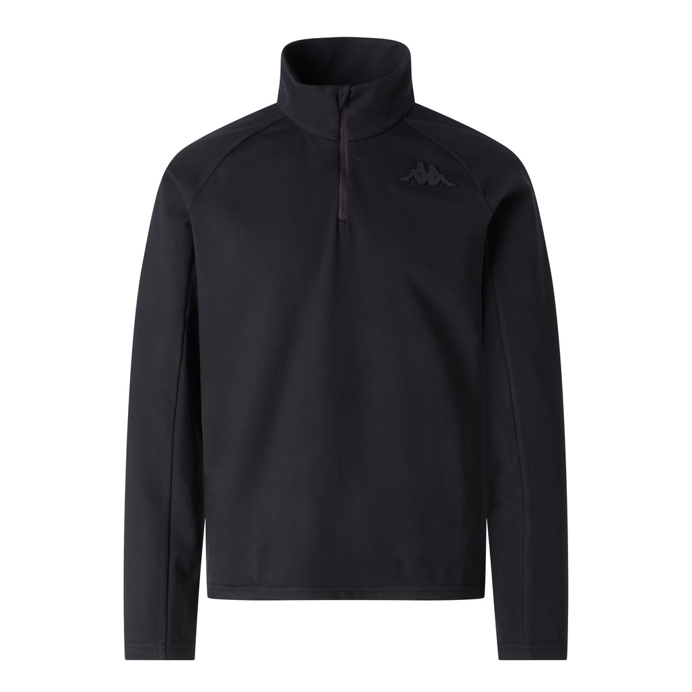 Black Unisex Slim Fit Stretch Microfleece Jumper for Skiing 02