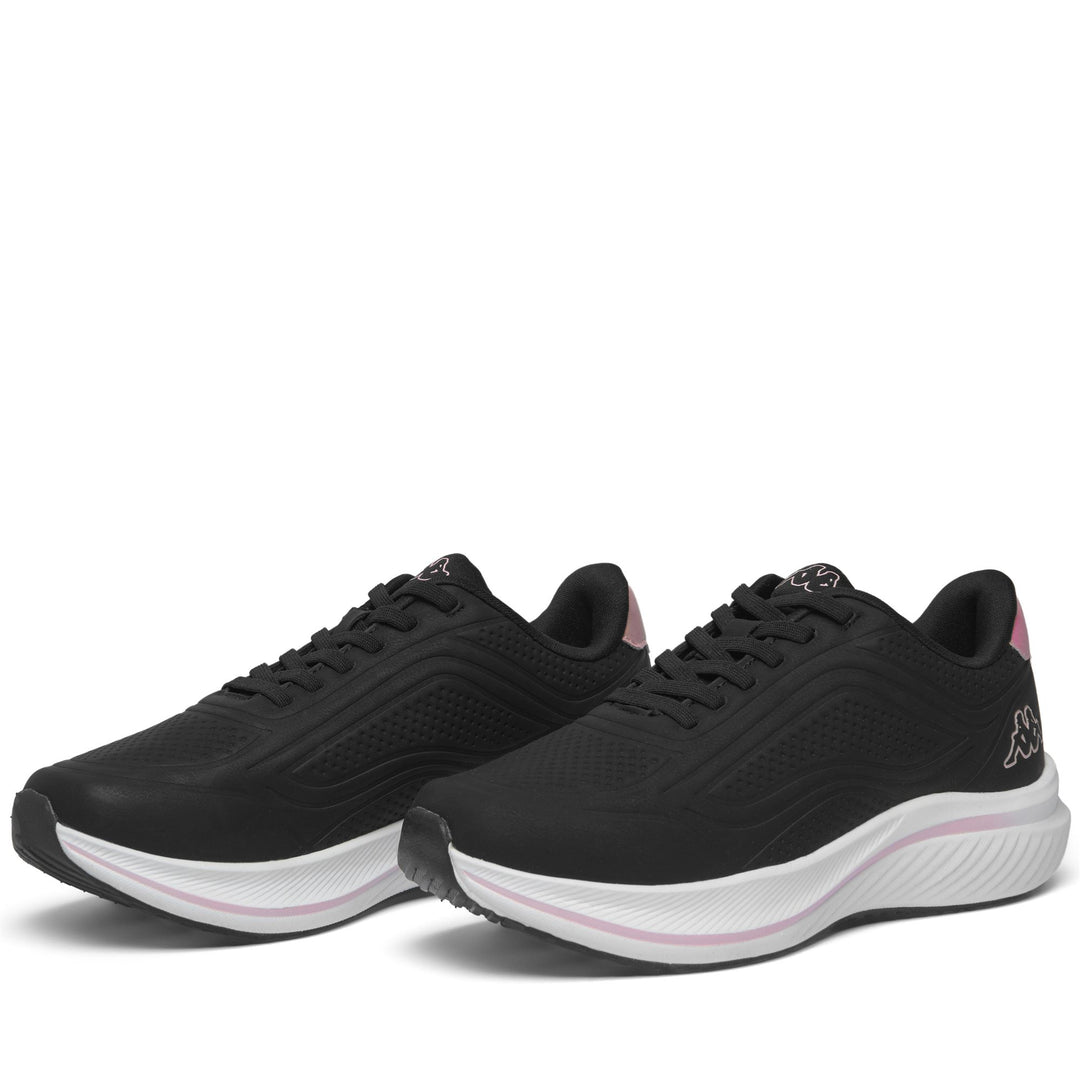 Zapatillas bajas para mujer en negro y rosa con plantilla de espuma viscoelástica. main