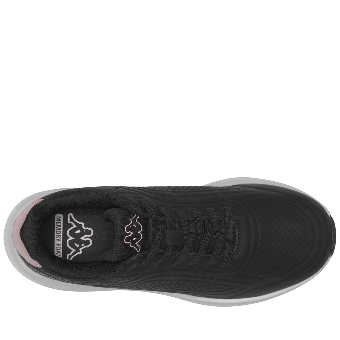 Zapatillas bajas para mujer en negro y rosa con plantilla de espuma viscoelástica. main