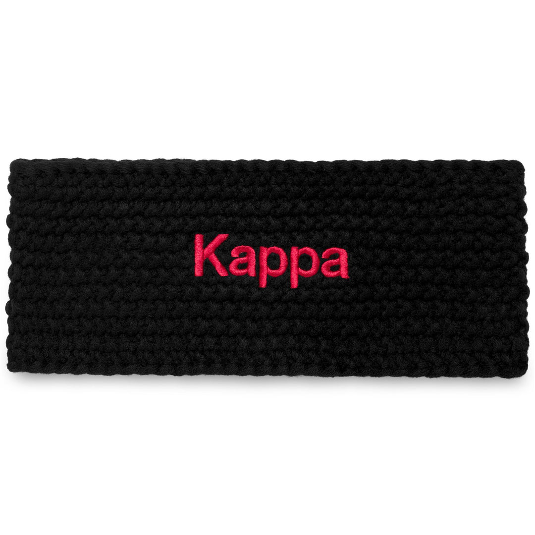 Black Unisex Ski Headband in Acrylic Knit with polar fleece main