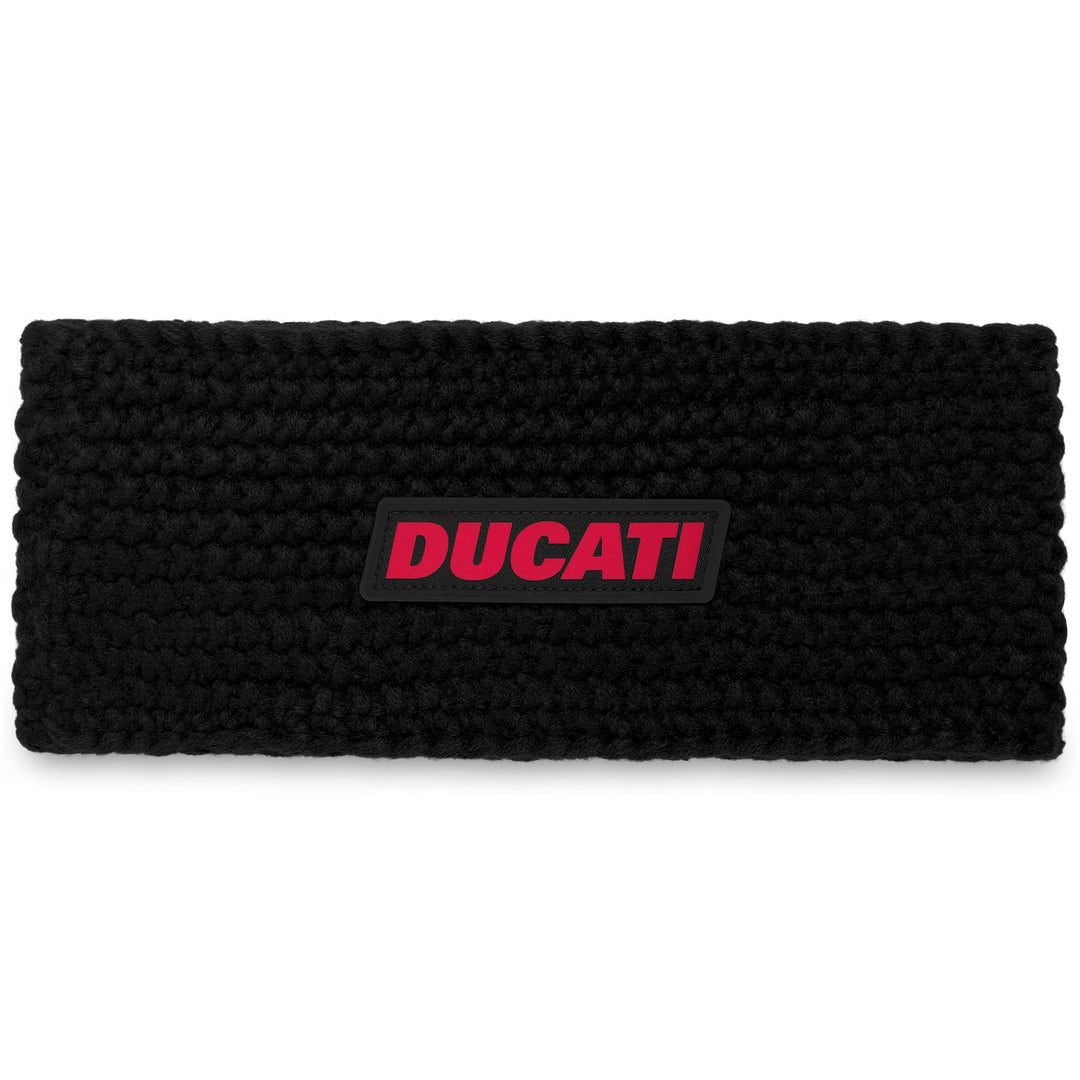 Black Unisex Ski Headband in Acrylic Knit with polar fleece 01