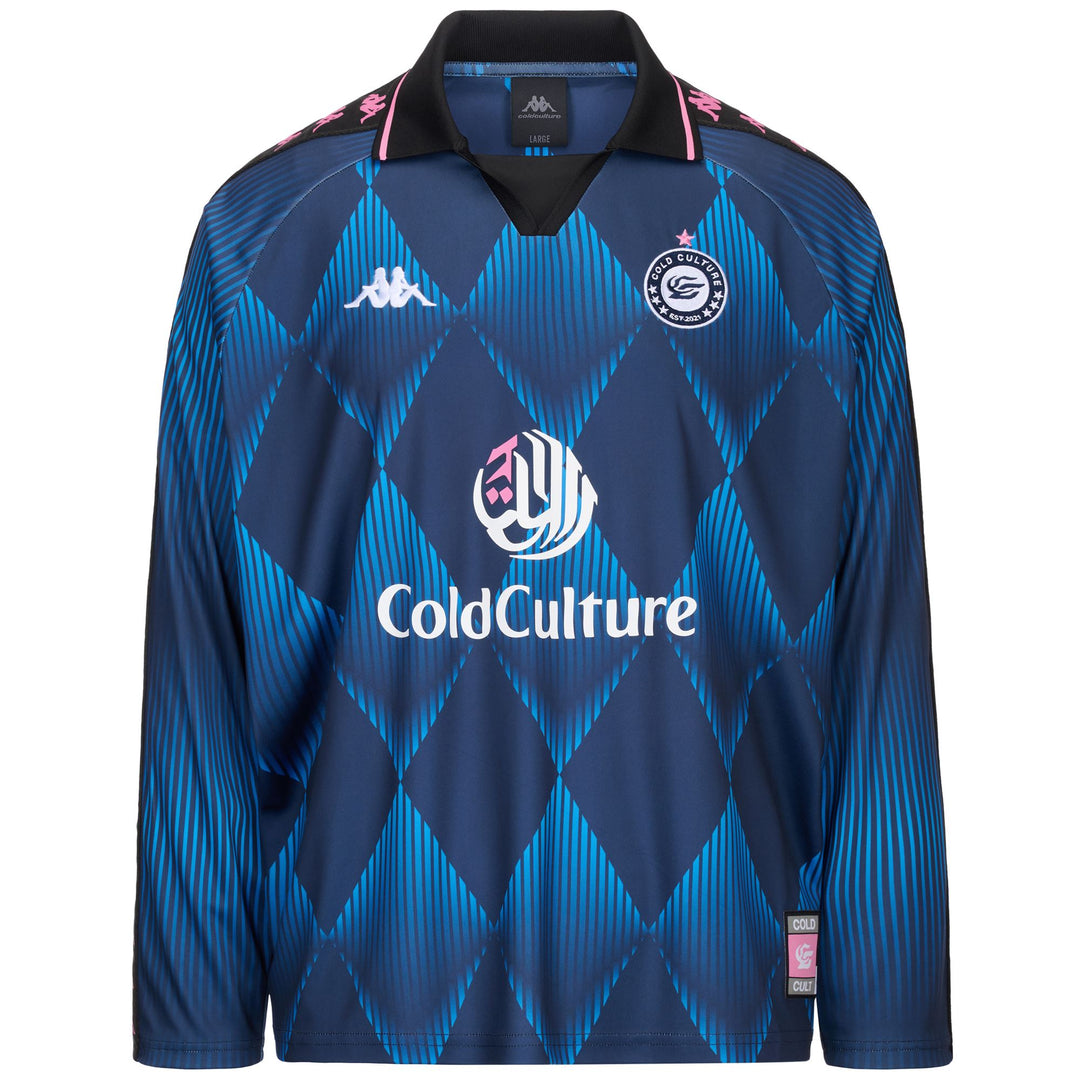 Camisa deportiva de manga larga azul de jersey extragrande para hombre 01