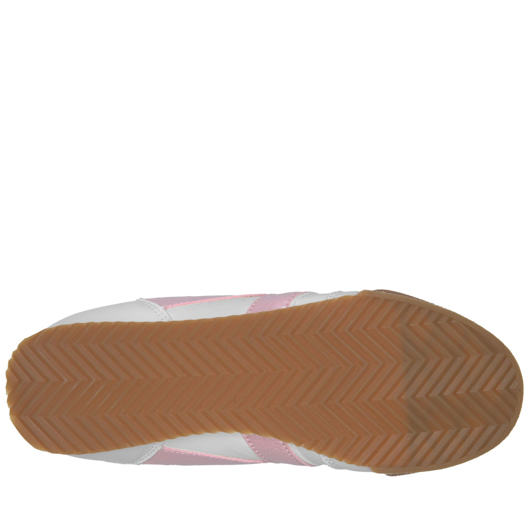 White and Pink Women's Low Cut Sneakers with Memory Foam Insoles main