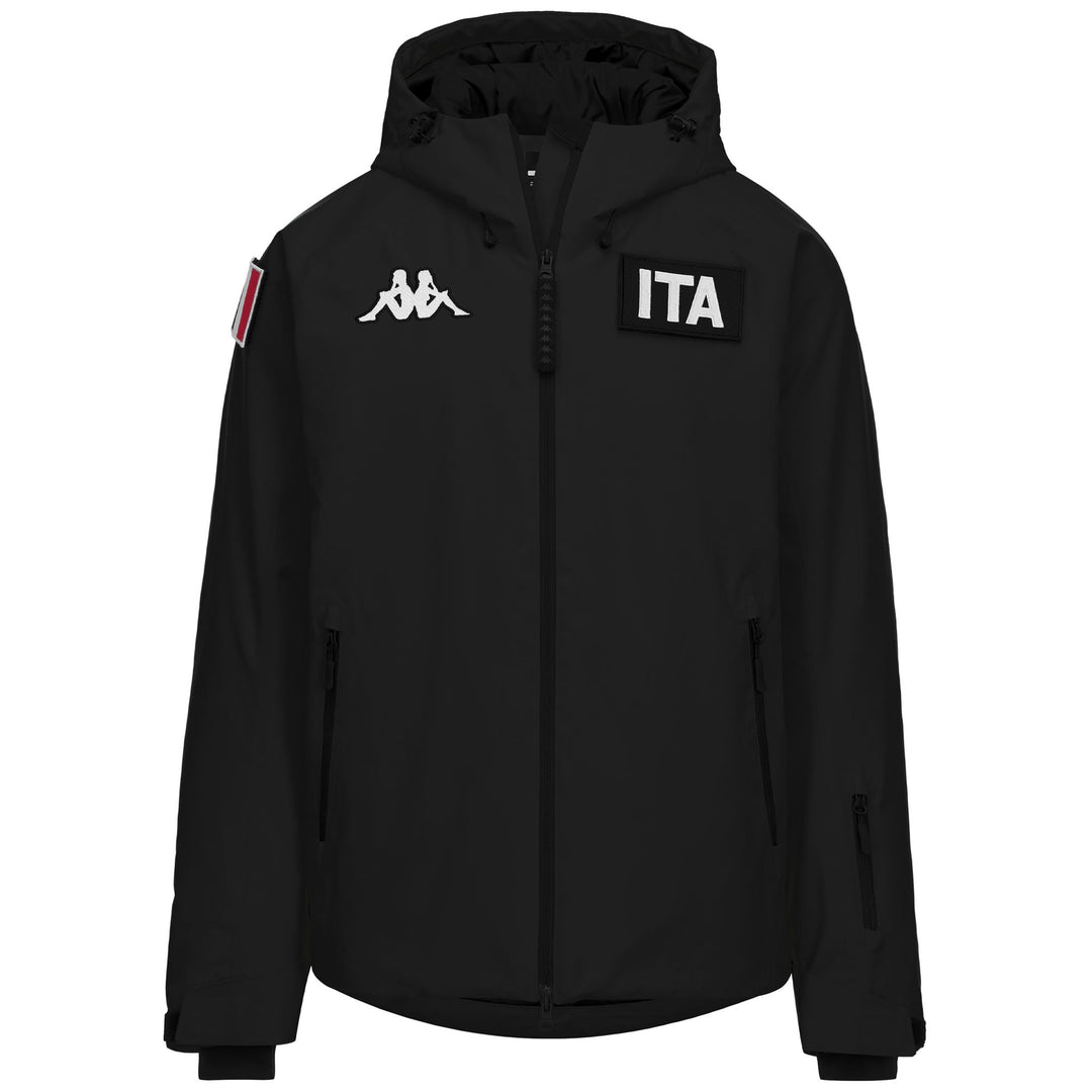 Veste de ski noire unisexe rembourrée avec protection contre l'eau et les intempéries 01