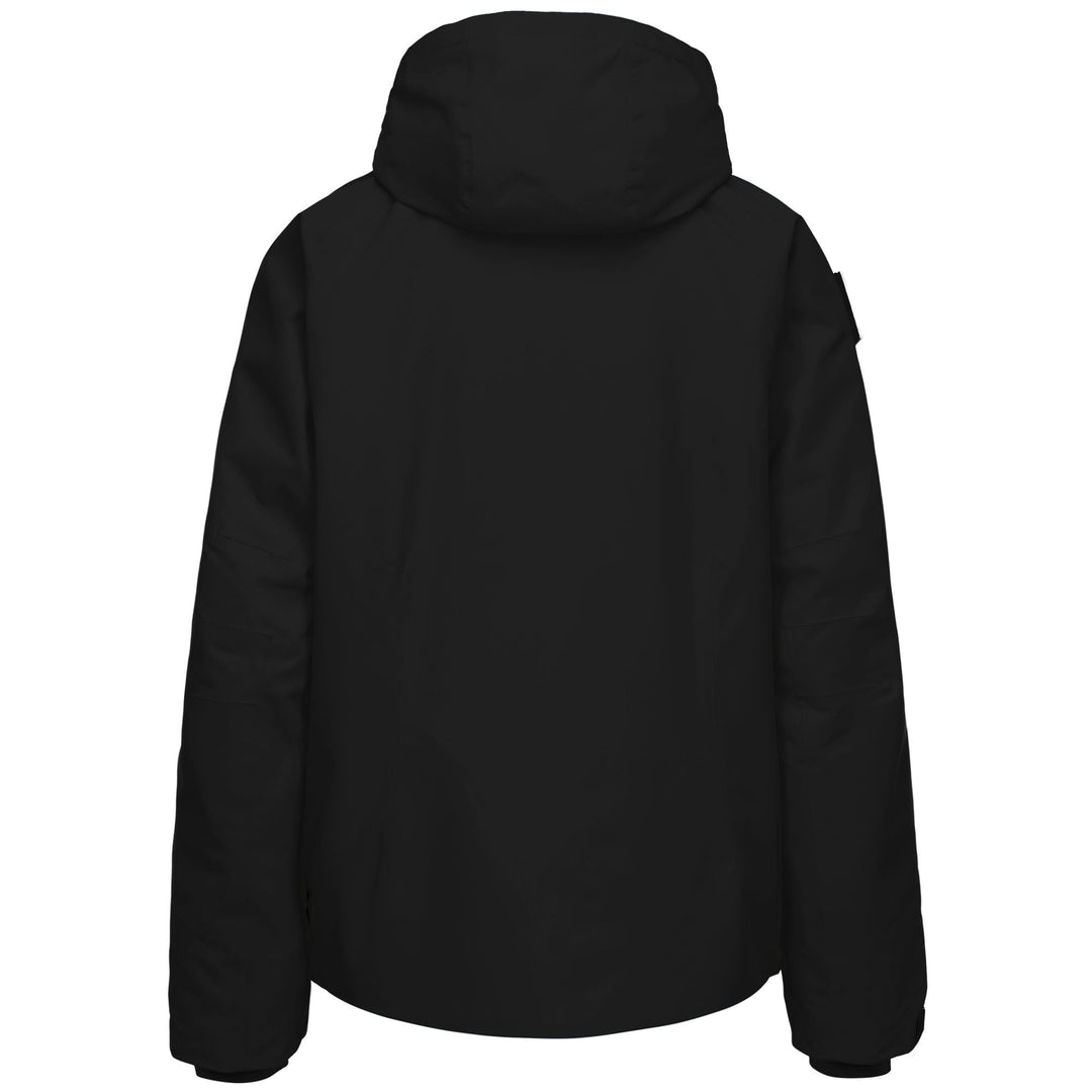 Veste de ski noire unisexe rembourrée avec protection contre l'eau et les intempéries main