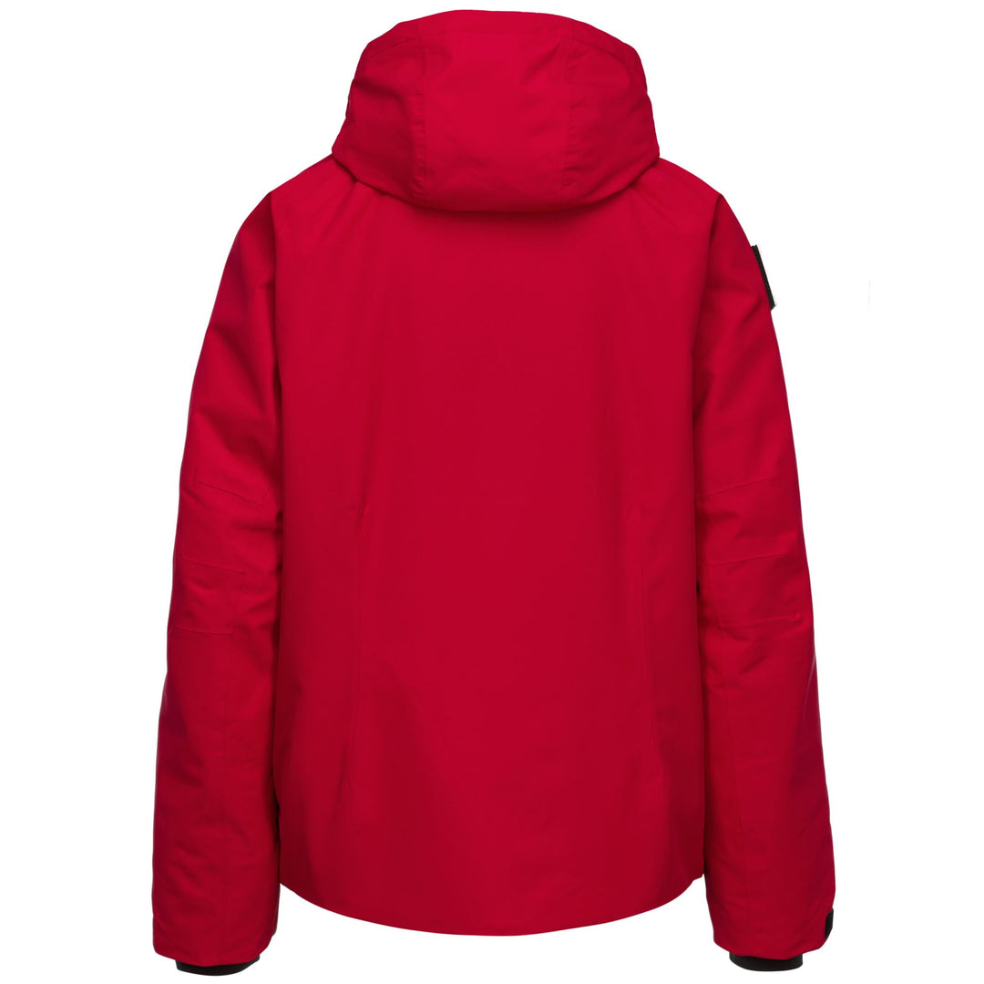 Veste de ski rouge unisexe rembourrée avec protection imperméable et coupe classique main