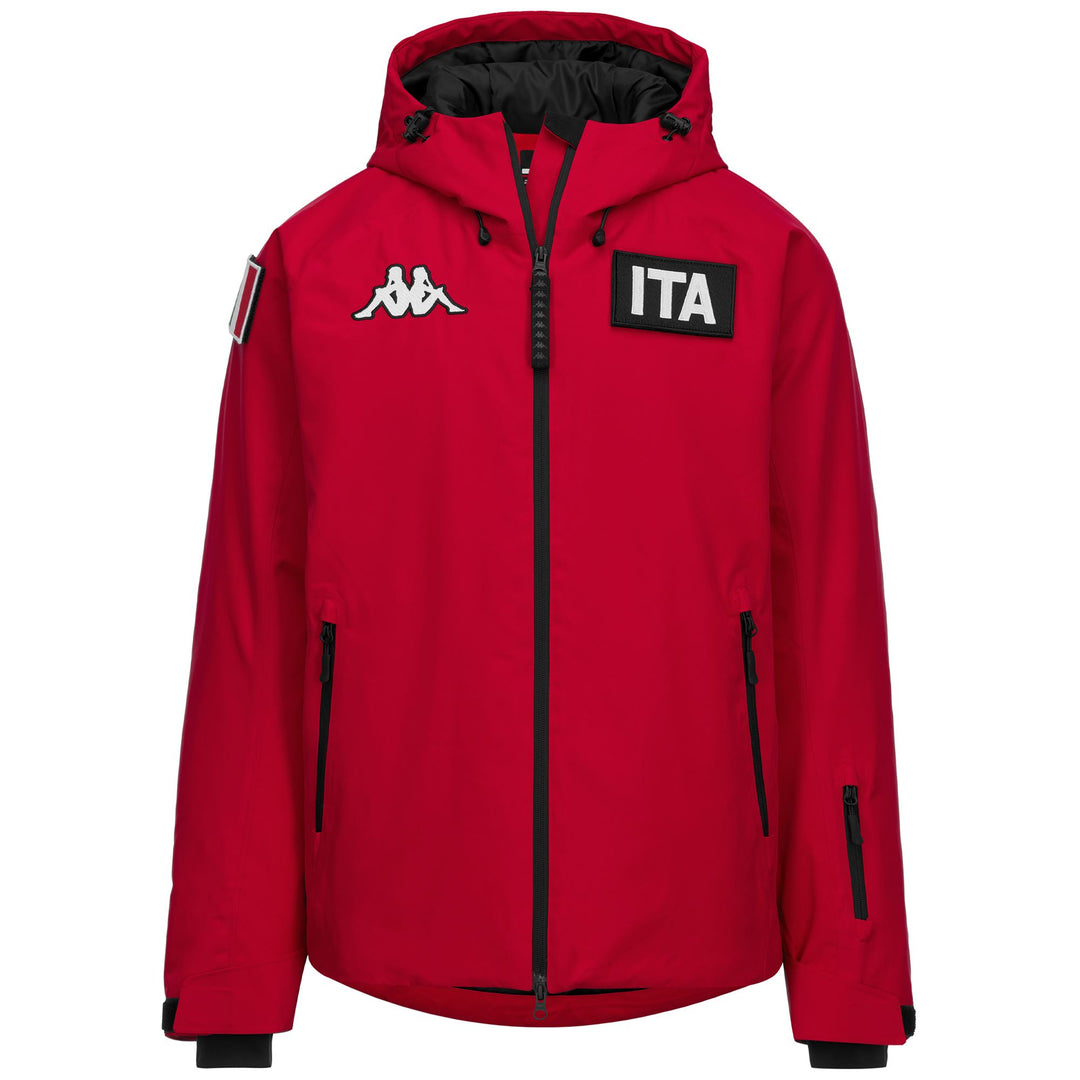 Red Unisex Waterproof Padded Ski Jacket with Stretch Fabric 01