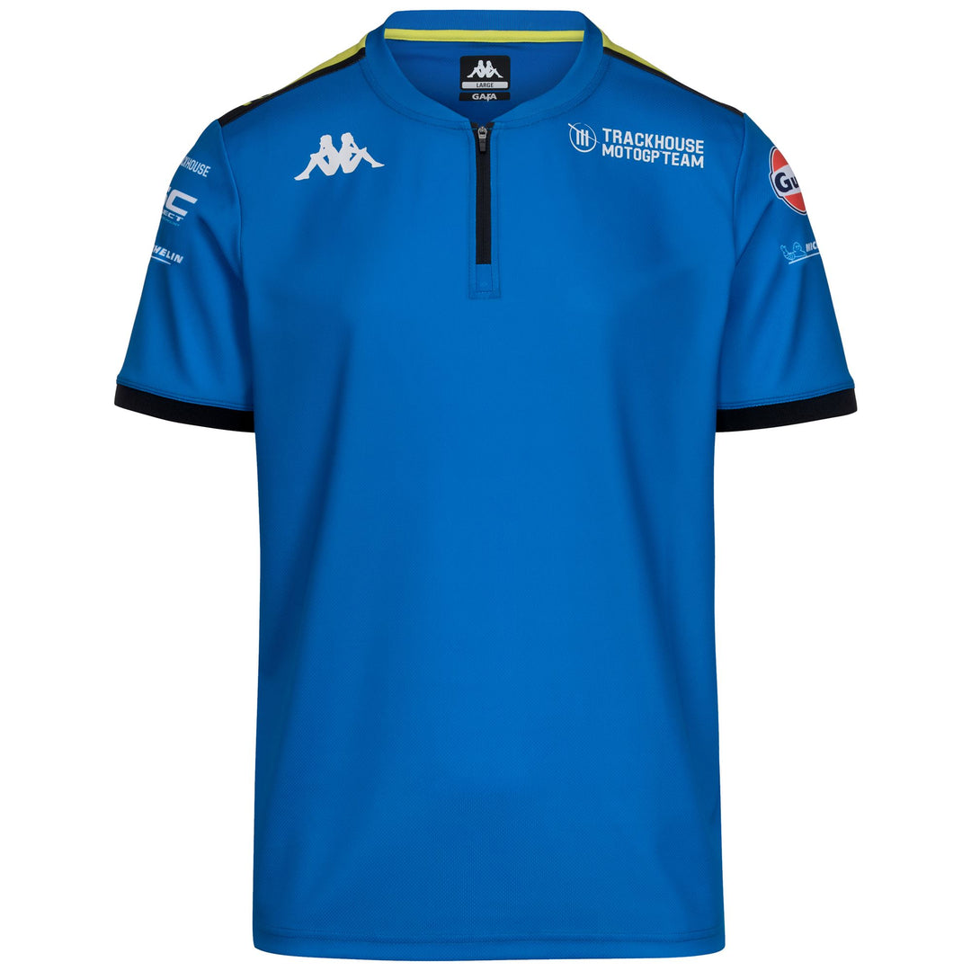 Polo blu a vestibilità regolare da uomo per motociclismo 01